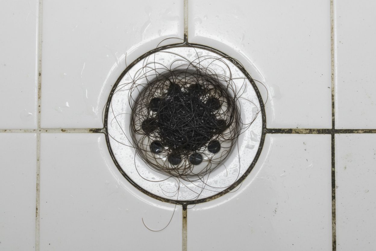 Hair in shower drain — a scene too many women know